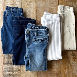 Girls Denim and Knit Bottoms Bundle size 4